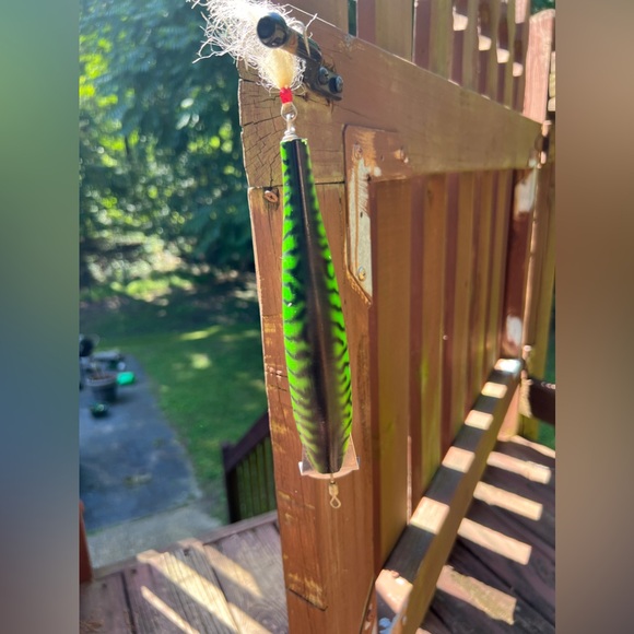 VINTAGE Green Striped Fishing Lure with hooks|Bait, Hunting,Camping, Boys-scout - Picture 17 of 17